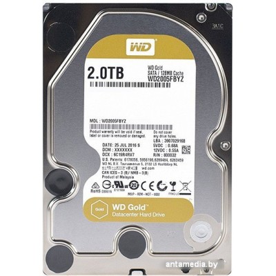 Жесткий диск WD Gold 2TB [WD2005FBYZ]