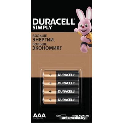 Батарейки DURACELL Simply AAA LR03 4 шт.