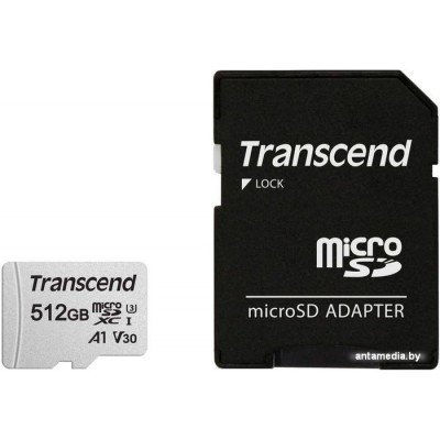 Карта памяти Transcend microSDXC 300S 512GB (с адаптером)