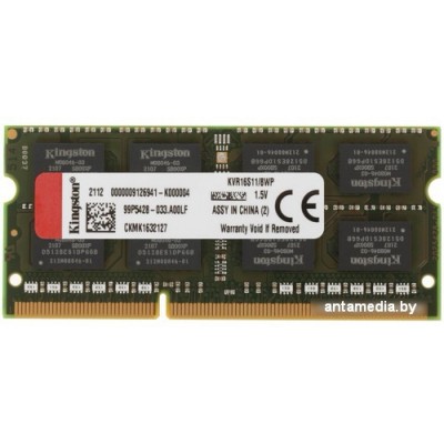 Оперативная память Kingston ValueRAM 8GB DDR3 SODIMM PC3-12800 KVR16S11/8WP