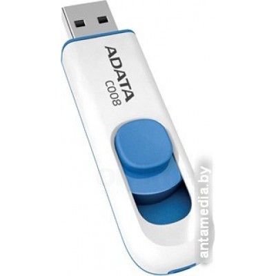 USB Flash A-Data C008 White+Blue 16 Гб (AC008-16G-RWE)