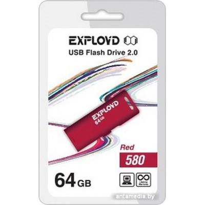 USB Flash Exployd 580 64GB (красный)
