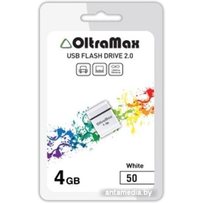 USB Flash Oltramax 50 4GB (белый)