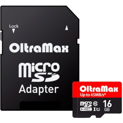 Карта памяти Oltramax Elite OM016GCSDHC10UHS-1-ElU1 microSDHC 16GB (с адаптером)