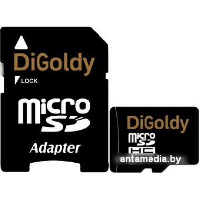Карта памяти DiGoldy microSDHC (Class 10) 16GB + адаптер [DG016GCSDHC10-AD]