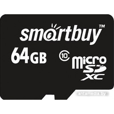 Карта памяти Smart Buy microSDXC (Class 10) 64GB + SD-адаптер (SB64GBSDCL10-01)