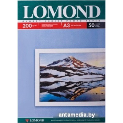 Фотобумага Lomond Глянцевая А3 200 г/кв.м. 50 листов (0102024)