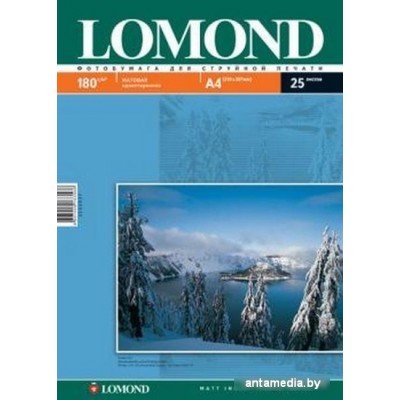 Фотобумага Lomond Матовая A4 180 г/кв.м. 25 л (0102037)
