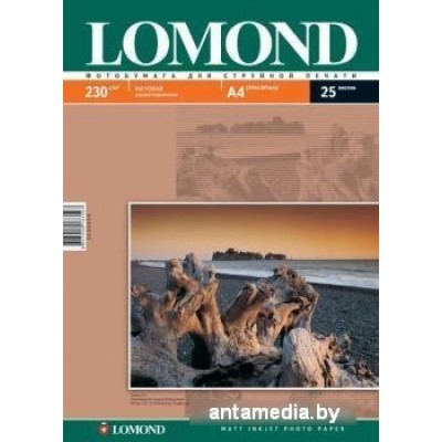 Фотобумага Lomond Матовая А4 230 г/кв.м. 25 листов (0102050)