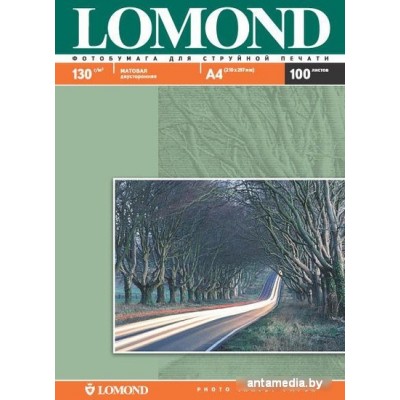 Фотобумага Lomond матовая двусторонняя A4 130 г/кв.м. 100 листов (0102004)