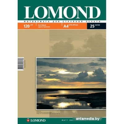 Фотобумага Lomond Односторонняя матовая A4 120г/м2 25л (0102030)