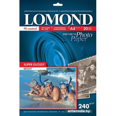 Фотобумага Lomond Суперглянцевая A4 240 г/кв.м. 20 л (1105100)