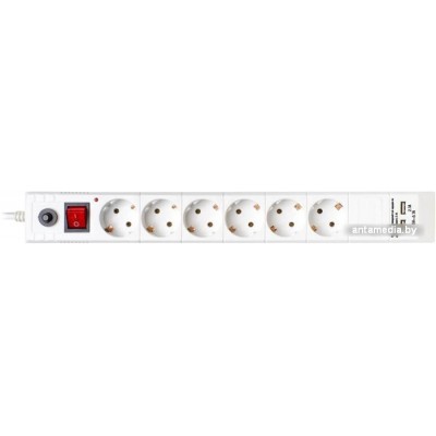 Сетевой фильтр Buro BU-SP5-USB-2A-W