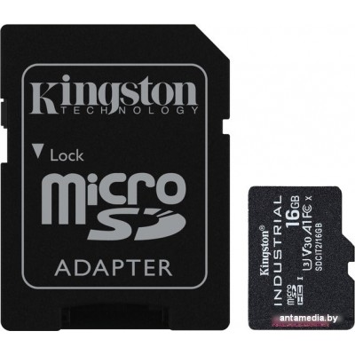 Карта памяти Kingston Industrial microSDHC SDCIT2/16GB 16GB (с адаптером)
