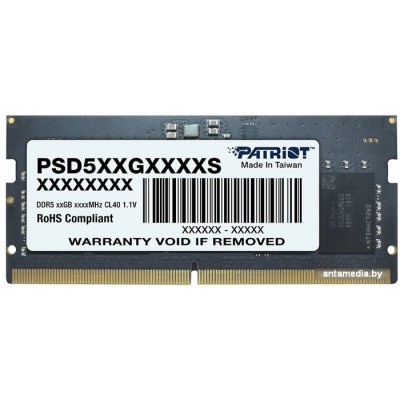 Оперативная память Patriot Signature Line 16ГБ DDR5 SODIMM 4800 МГц PSD516G480081S