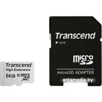 Карта памяти Transcend microSDXC HE (Class 10) UHS-I 64GB + адаптер [TS64GUSDXC10V]