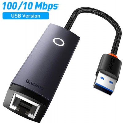 Адаптер Baseus Lite Series USB-A to RJ45 LAN Port 100Mbps WKQX000013