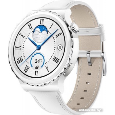 Умные часы Huawei Watch GT 3 Pro Ceramic 43 мм азиатская версия (белый/кожа)