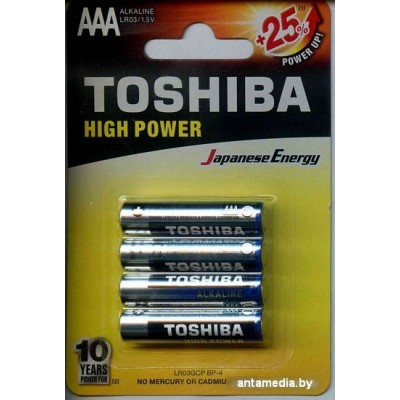 Батарейки Toshiba Alkaline LR03 4BP