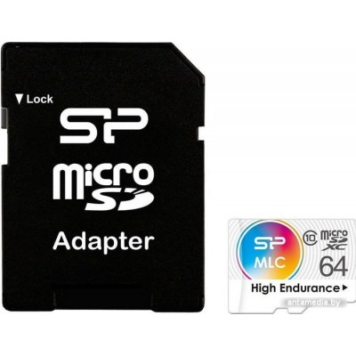 Карта памяти Silicon-Power High Endurance microSDXC SP064GBSTXIU3V10SP 64GB (с адаптером)