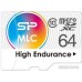 Карта памяти Silicon-Power High Endurance microSDXC SP064GBSTXIU3V10SP 64GB (с адаптером)