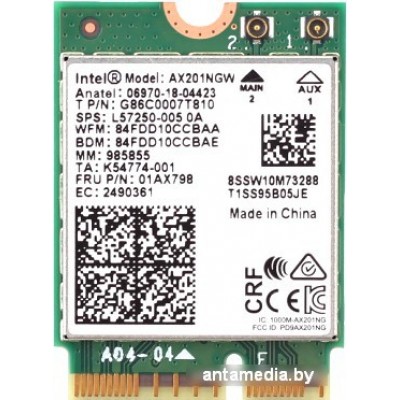 Wi-Fi/Bluetooth адаптер Intel AX201NGWGNVW