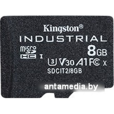 Карта памяти Kingston Industrial microSDHC SDCIT2/8GBSP 8GB