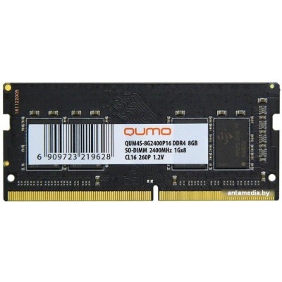 Оперативная память QUMO 8GB DDR4 SODIMM PC4-19200 QUM4S-8G2400P16