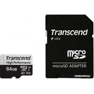 Карта памяти Transcend microSDXC 330S 64GB (с адаптером)