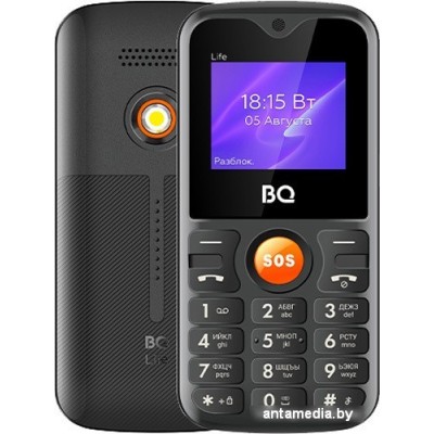 Кнопочный телефон BQ-Mobile BQ-1853 Life (черный/оранжевый)