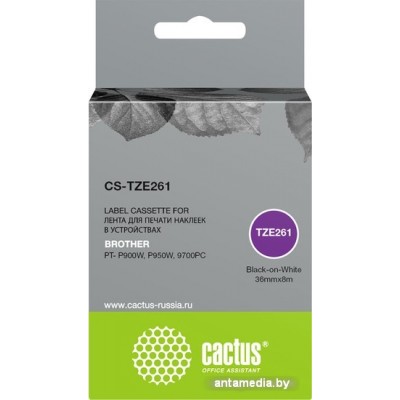 Картридж-лента для термопринтера CACTUS CS-TZE261 (аналог Brother TZe-261)