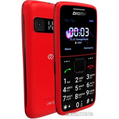 Кнопочный телефон Digma Linx S220 (красный)