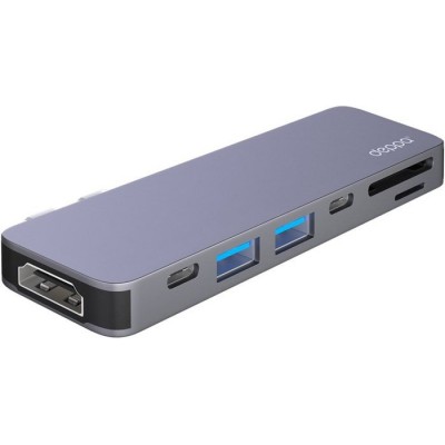 USB-хаб Deppa USB-C адаптер для MacBook 7 в 1 (графит)