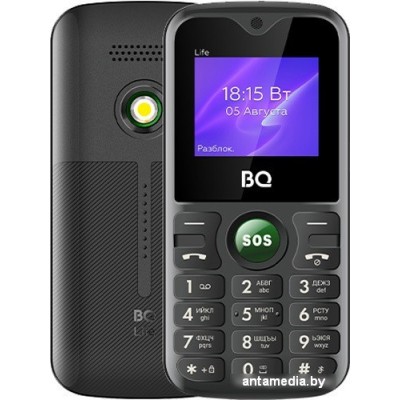 Кнопочный телефон BQ-Mobile BQ-1853 Life (черный/зеленый)