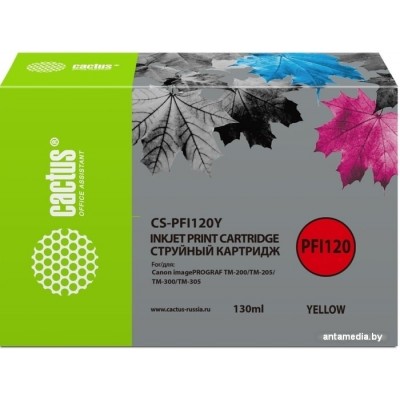 Картридж CACTUS CS-PFI120Y (аналог Canon PFI120Y)