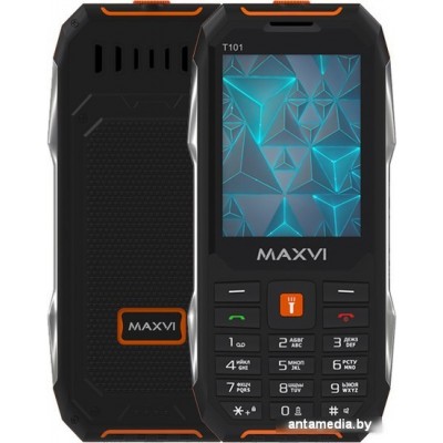 Кнопочный телефон Maxvi T101 (оранжевый)