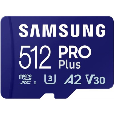 Карта памяти Samsung PRO Plus microSDXC 512GB MB-MD512SA/EU (с адаптером)