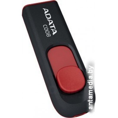 USB Flash A-Data C008 Black+Red 64 Гб (AC008-64G-RKD)