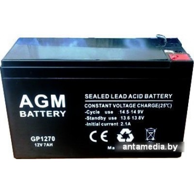 Аккумулятор для ИБП AGM Battery GP 1270 F1 (12В/7 А·ч)