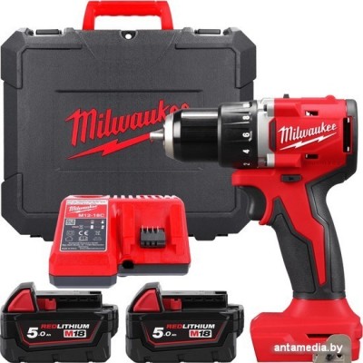 Дрель-шуруповерт Milwaukee M18 M18BLDDRC-502C 4933492835 (с 2-мя АКБ 5 Ач, кейс)