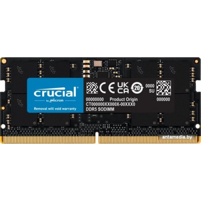 Оперативная память Crucial 16ГБ DDR5 SODIMM 4800 МГц CT16G48C40S5