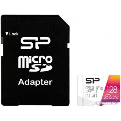 Карта памяти Silicon-Power Elite microSDXC SP128GBSTXBV1V20SP 128GB (с адаптером)