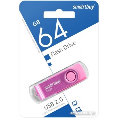 USB Flash SmartBuy Twist 64GB (розовый)