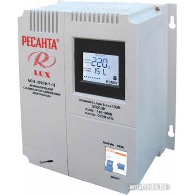 Стабилизатор напряжения Ресанта Lux АСН-3000Н/1-Ц Стабилизатор напряжения Ресанта Lux АСН-3000Н/1-Ц