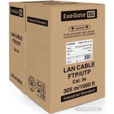 Кабель ExeGate UTP4-C5e-CCA-S25-IN-PVC-GY-305 UTP