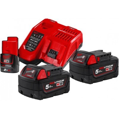 Аккумулятор с зарядным устройством Milwaukee M18 M18NRG-502 4933459217 (2 x 18В/5 Ач + 12В/2 Ач + 12-18В)