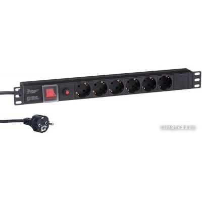 Блок розеток ExeGate ServerPro PDU-19H606 Al-6S-EU2CU-SW-O