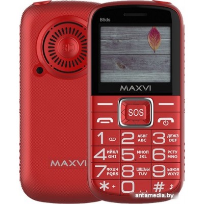 Кнопочный телефон Maxvi B5ds (красный)