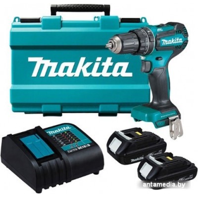 Дрель-шуруповерт Makita DHP485SYE (с 2-мя АКБ, кейс)