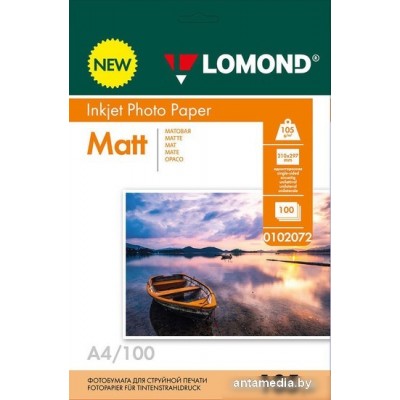 Фотобумага Lomond односторонняя матовая А4 105 г/м2 100 л 0102072